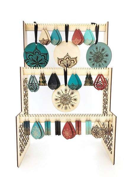 Earring & Ornament Display Organizer, Tall 3-Tier Stand - INSTANT Digital Download
