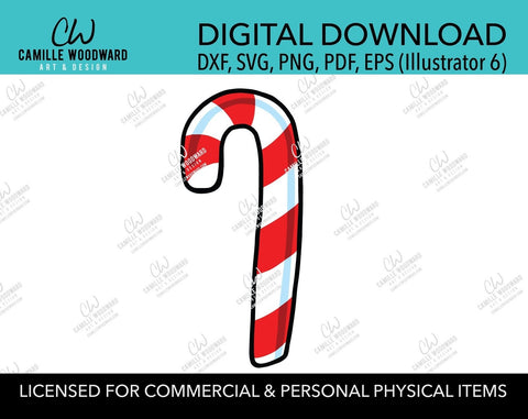 Christmas Candy Cane Red and White Stripes, SVG, EPS, PNG - Sublimation Digital Download Transparent