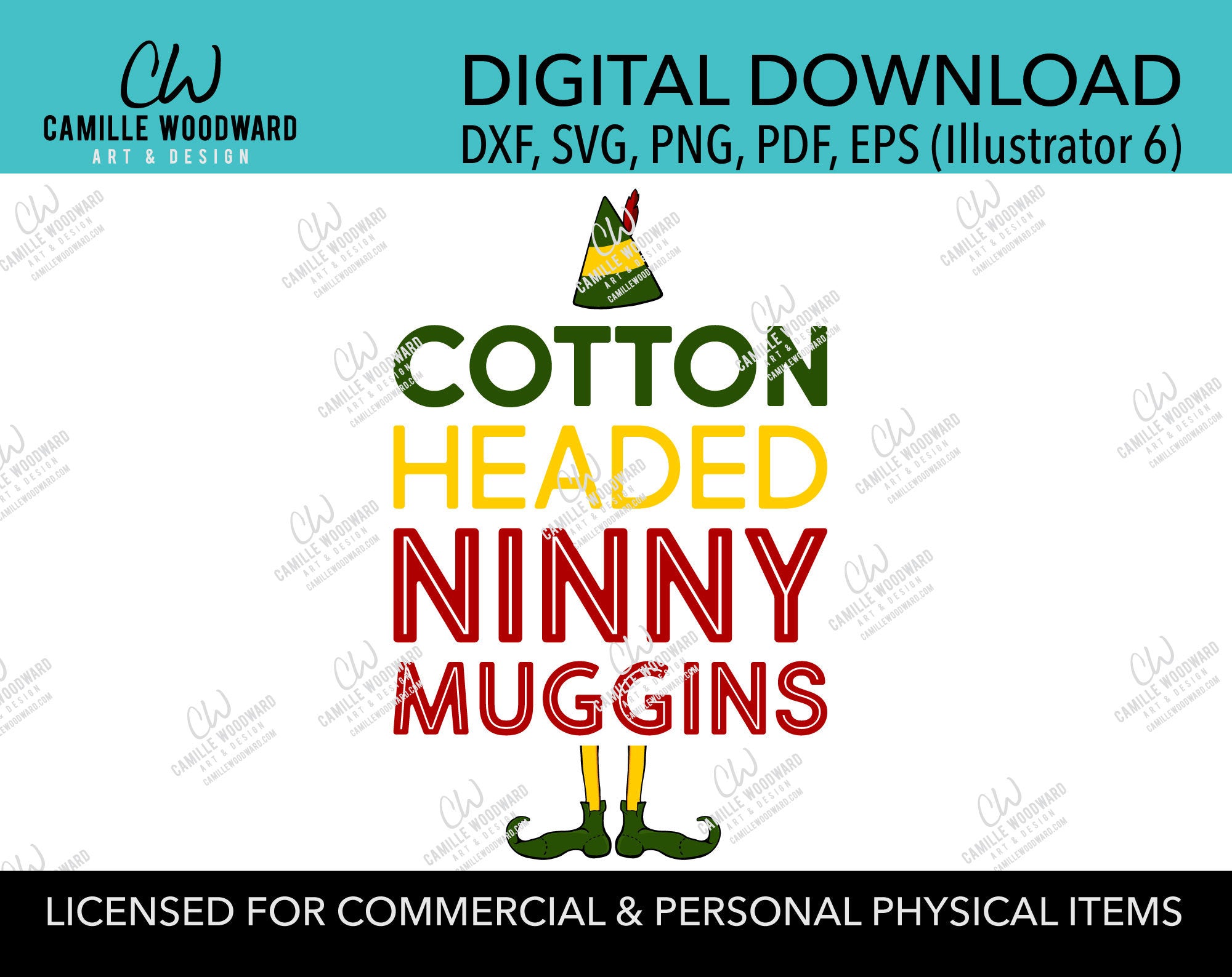 Christmas Buddy The Elf Cotton Headed Ninny Muggins Quote, SVG, EPS, PNG - Sublimation Digital