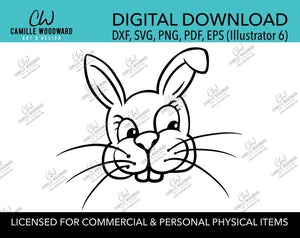 Easter Bunny SVG, Easter Bunny Face SVG, Easter BunnyClipart, Easter SVG  - Cricut Cut Files, Sublimation Digital Download Transparent