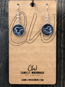 Leather Dog Bone Earrings, Small Dog Bone Earrings Dangle, Bone Handmade Earrings, Pet Lover Jewelry