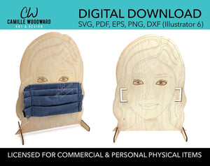 Mask Display Stand SVG, Mask Display Holder, EPS - INSTANT Digital Download for Laser Cutters