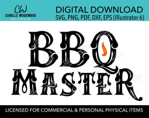 BBQ Master SVG, Barbecue Master, Father's Day, Funny Summer bbq Grill, Picnic, King of the Grill, Cricut, Iron On - Digital Download