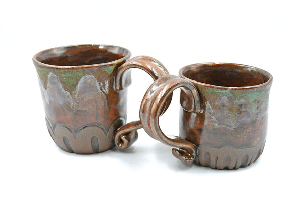 Clearance - Copper Ceramic Handmade Mug, Stoneware Pottery, Turquoise & Brown, Coffee Tea Drink Cup, Hand Painted, Southwest Rustic