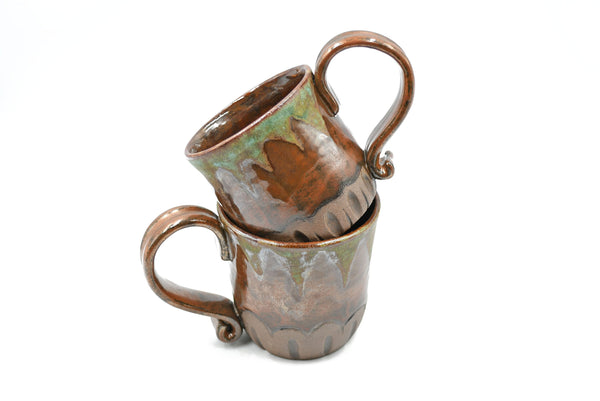 Clearance - Copper Ceramic Handmade Mug, Stoneware Pottery, Turquoise & Brown, Coffee Tea Drink Cup, Hand Painted, Southwest Rustic