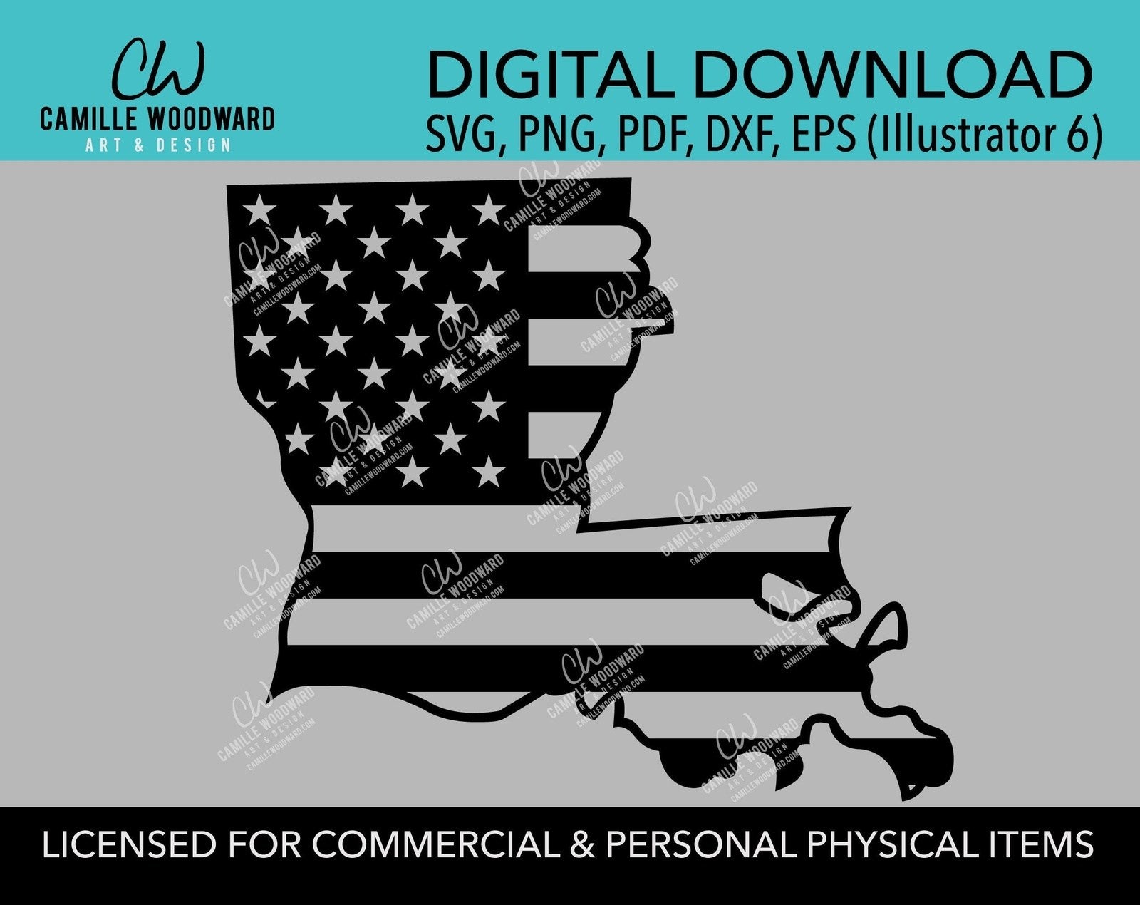 Louisiana America SVG, American Flag, United States, Cut File, png, pdf, eps, dxf - INSTANT Digital Download, Union, Justice, Confidence