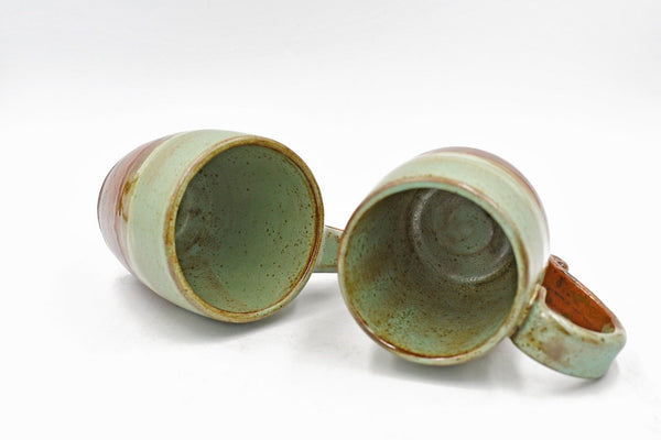 Handmade Ceramic Cup | Copper & Sage Verdigris Green Pottery | Copper Anniversary Gift | Wheel Thrown Stoneware Coffee Tea Mug